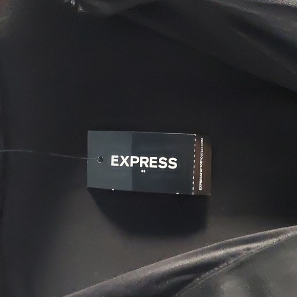 Express New Chiffon Ruffle Sleeve Blouse Black Medium - Picture 3 of 9